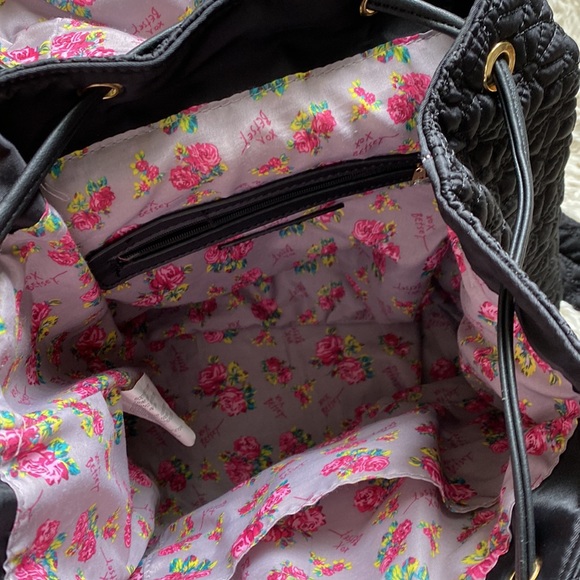 Betsey Johnson•Black Quilted Flap Backpack - Picture 3 of 8